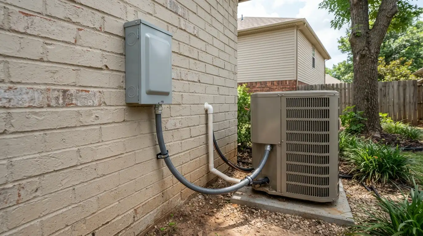 New fused disconnect and whip installed at an Oklahoma City condenser