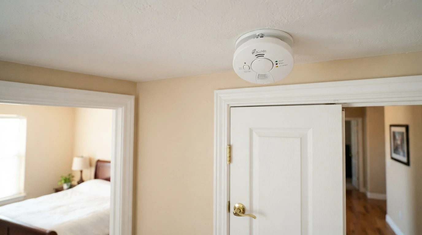Combination smoke and carbon monoxide alarm in an Oklahoma City bedroom