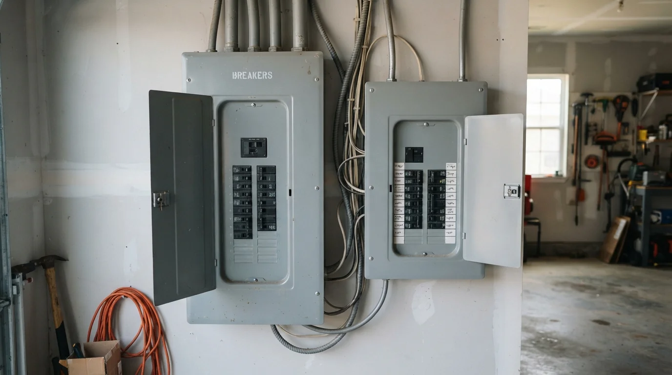 Critical loads panel beside a main panel in an Oklahoma City home