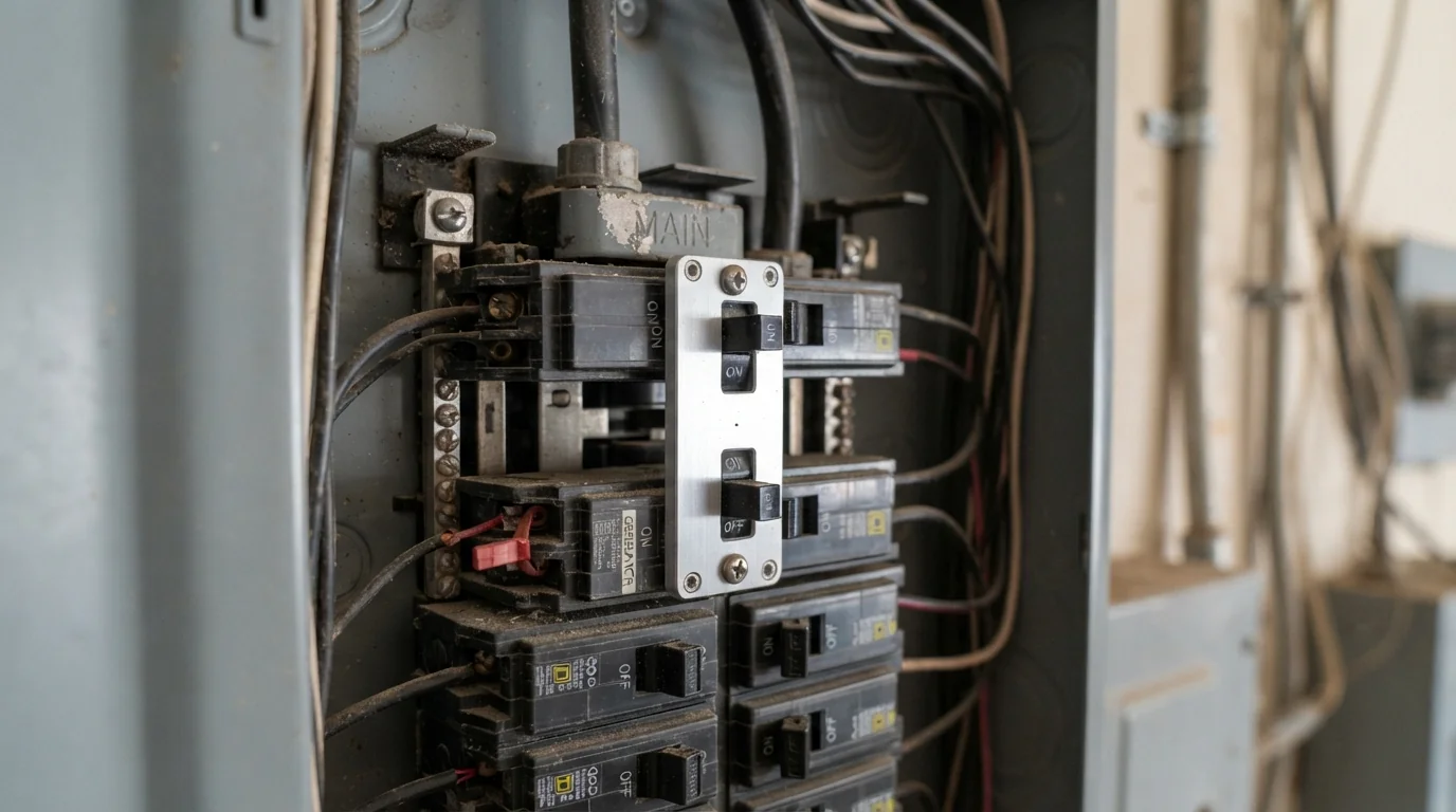 Interlock kit installed on a main panel in Oklahoma City