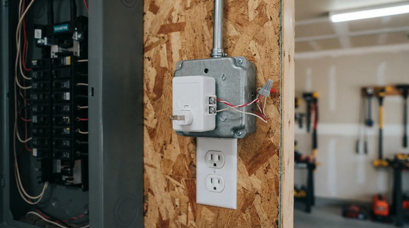 New doorbell transformer mounted beside a panel in Oklahoma City