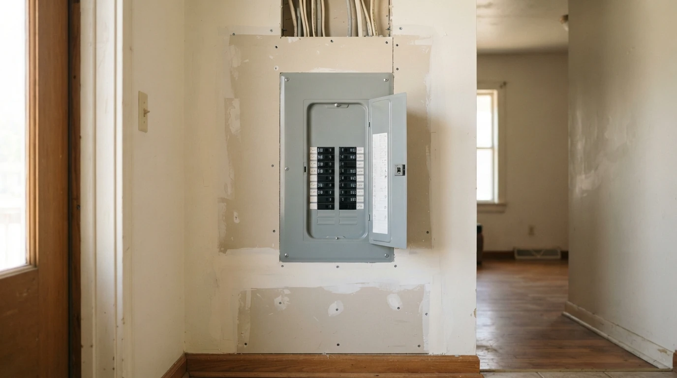 Modern replacement panel installed where a Zinsco panel was in Oklahoma City
