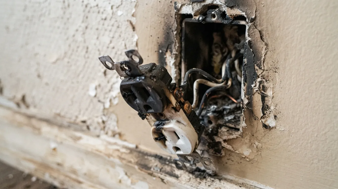 Lightning-damaged outlet being replaced in an Oklahoma City home
